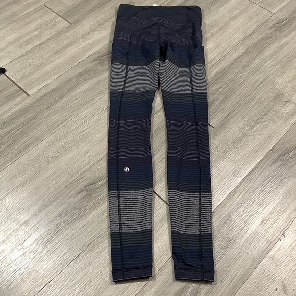Lululemon Speed Tight II Om Stripe Black Multi / Black size 2 - Picture 2 of 15